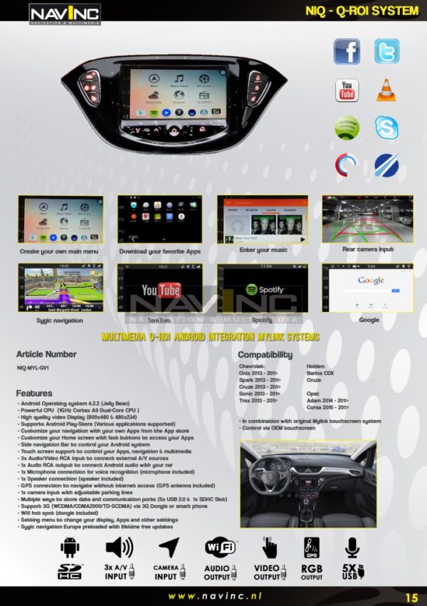 Multimedia Q-roi Android integratie set NIQ-MYL-GV1-1